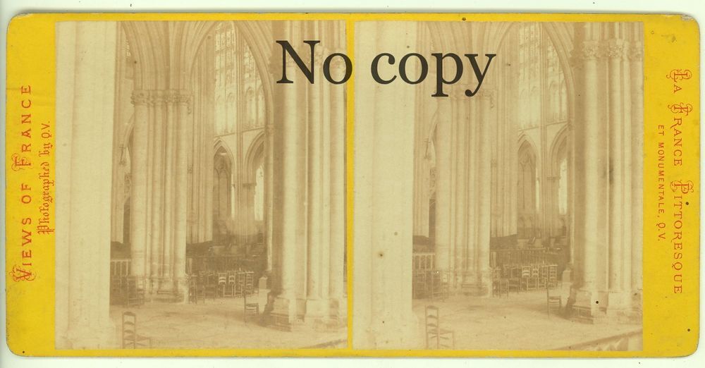 Photo St&eacute;r&eacute;o Int&eacute;rieur de la Cath&eacute;drale de Troyes ca1880 