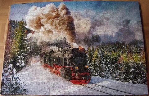 Puzzle 1000 pices complet  locomotive  vapeur  5 Balma (31)