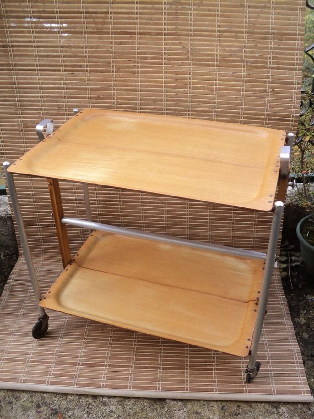 Table Roulante - Desserte Pliante Vintage Textable Paris Meubles