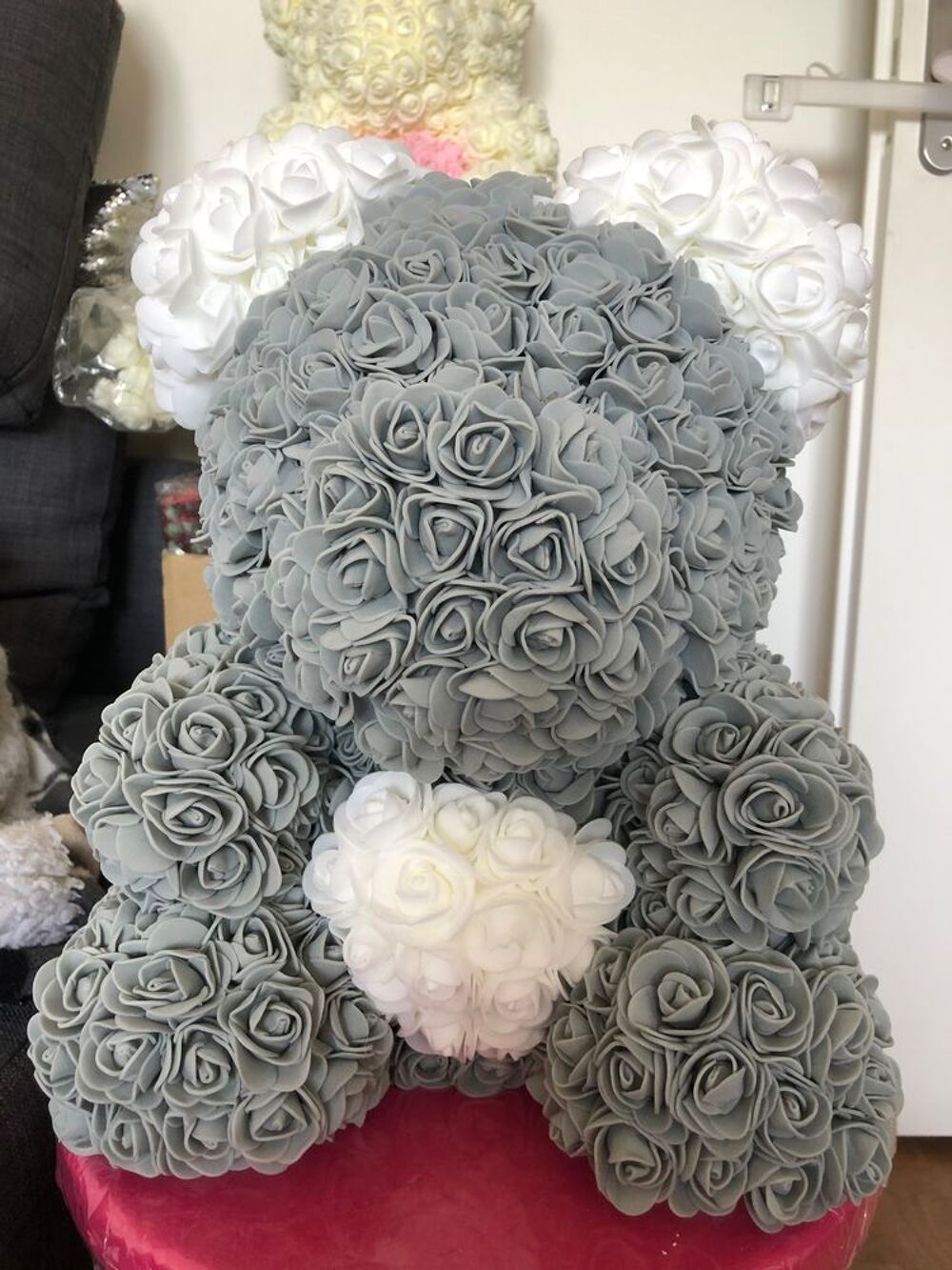 ours de 30 cm avec fleurs artificielles Meubles