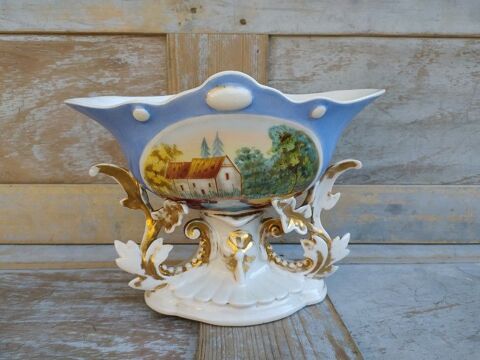 Grand Vase de Mariée Porcelaine de Paris Décor Peint XIXe 
75 Loches (37)