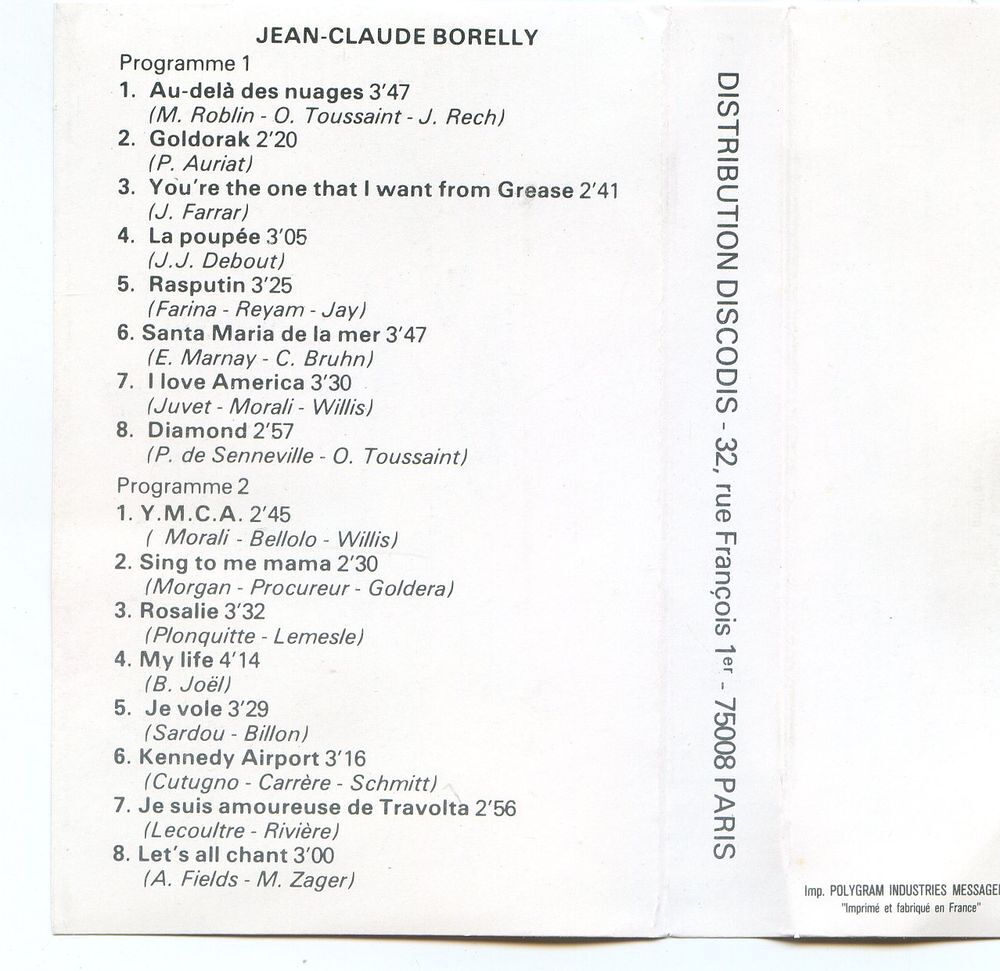 Au-dela des nuages - Jean Claude Borelly CD et vinyles