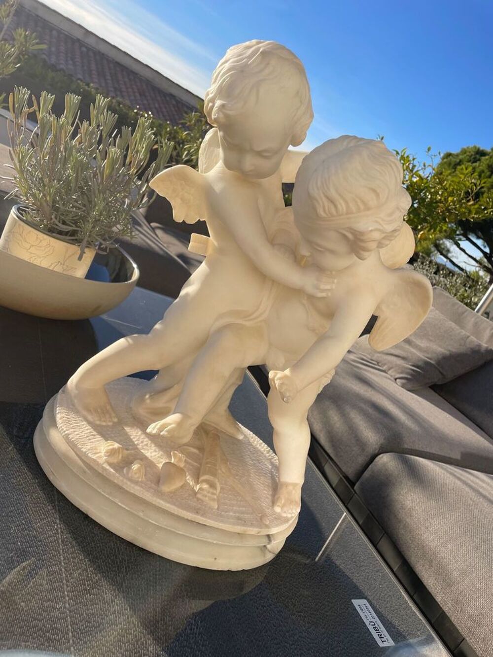 Statuette en Marbre Les Anges de Ferdinando Vichi Décoration