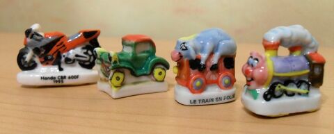 Lot de 4 F�ves C�ramique V�hicules Collectifs 4 Villejuif (94)