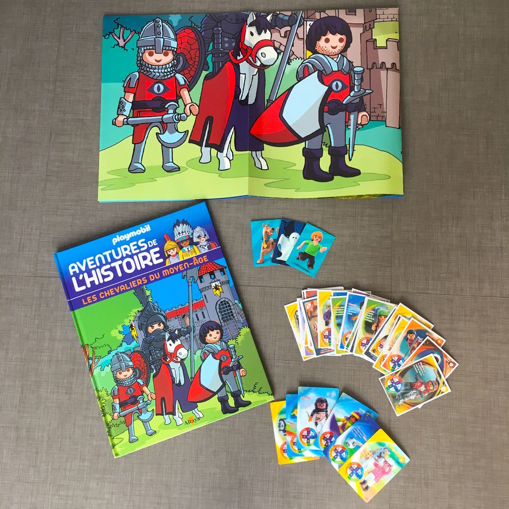 Lot Playmobil&nbsp;: figurine, livre, cartes, poster... Jeux / jouets