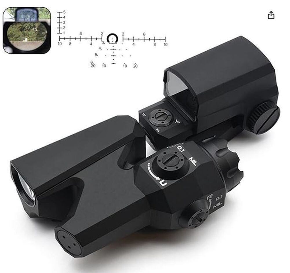 Airsoft Vis&eacute;e poing rouge LCO et Magnifier type D-EVO Noir Sports