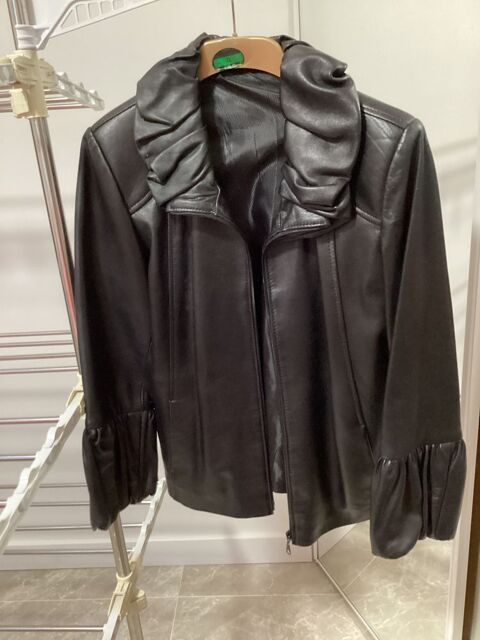 Veste en cuir noir 40 S�te (34)