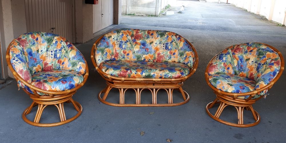 Canap&eacute; et 2 fauteuils en rotin - LE ROTIN DU GATINAIS Meubles