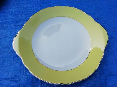 Grand plat de service rond à oreilles porcelaine Lunéville 19 Lésigny (77)