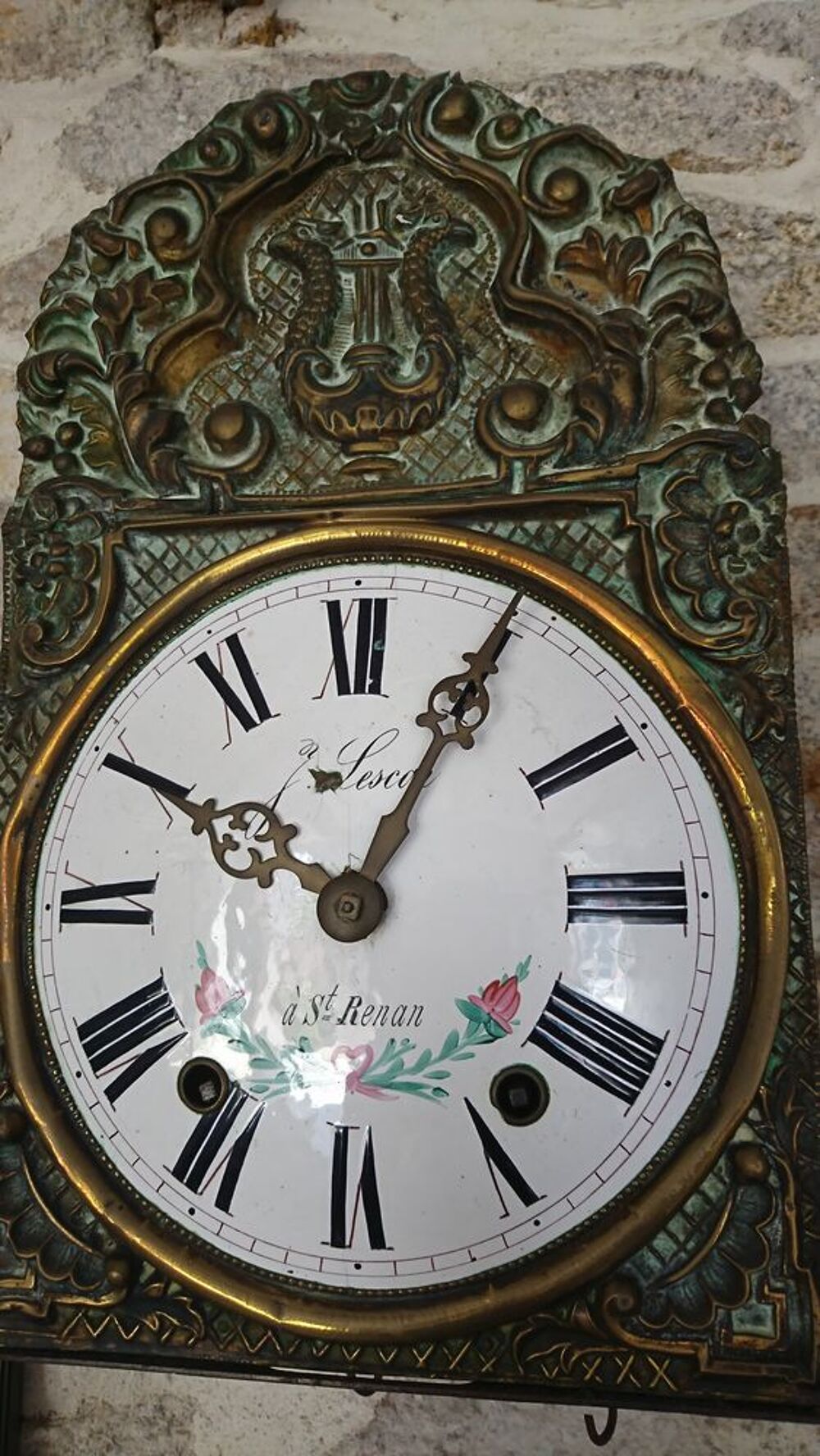 Horloge ancienne sign&eacute;e F. Lescop Saint Renan Décoration