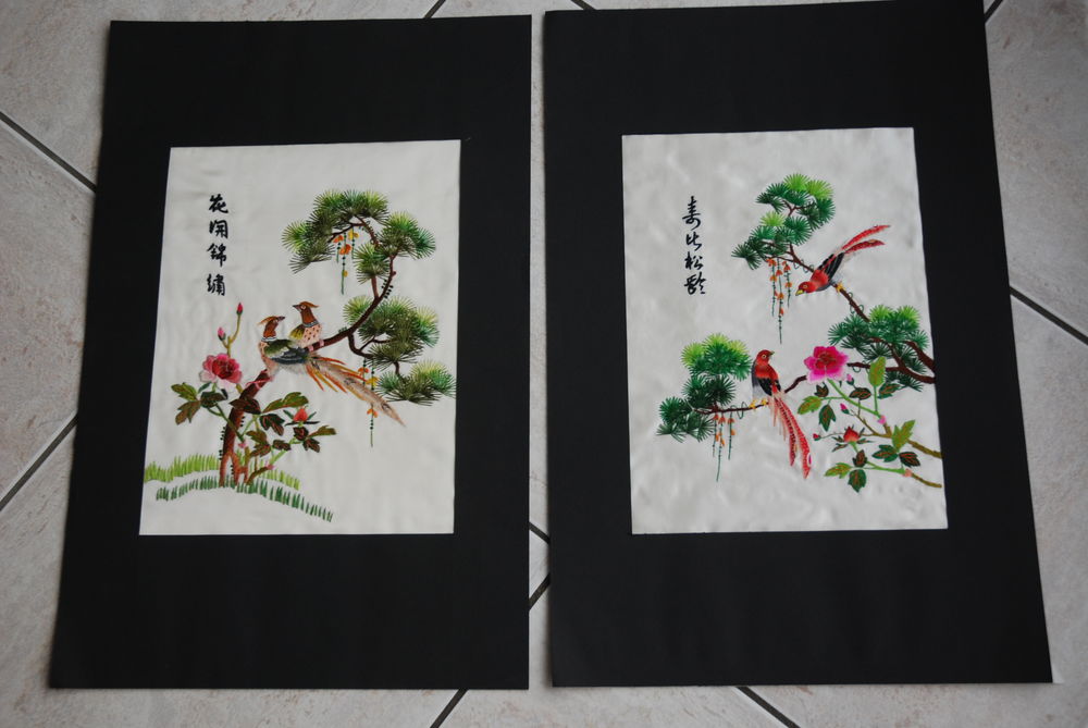 Broderies sur soie Décoration