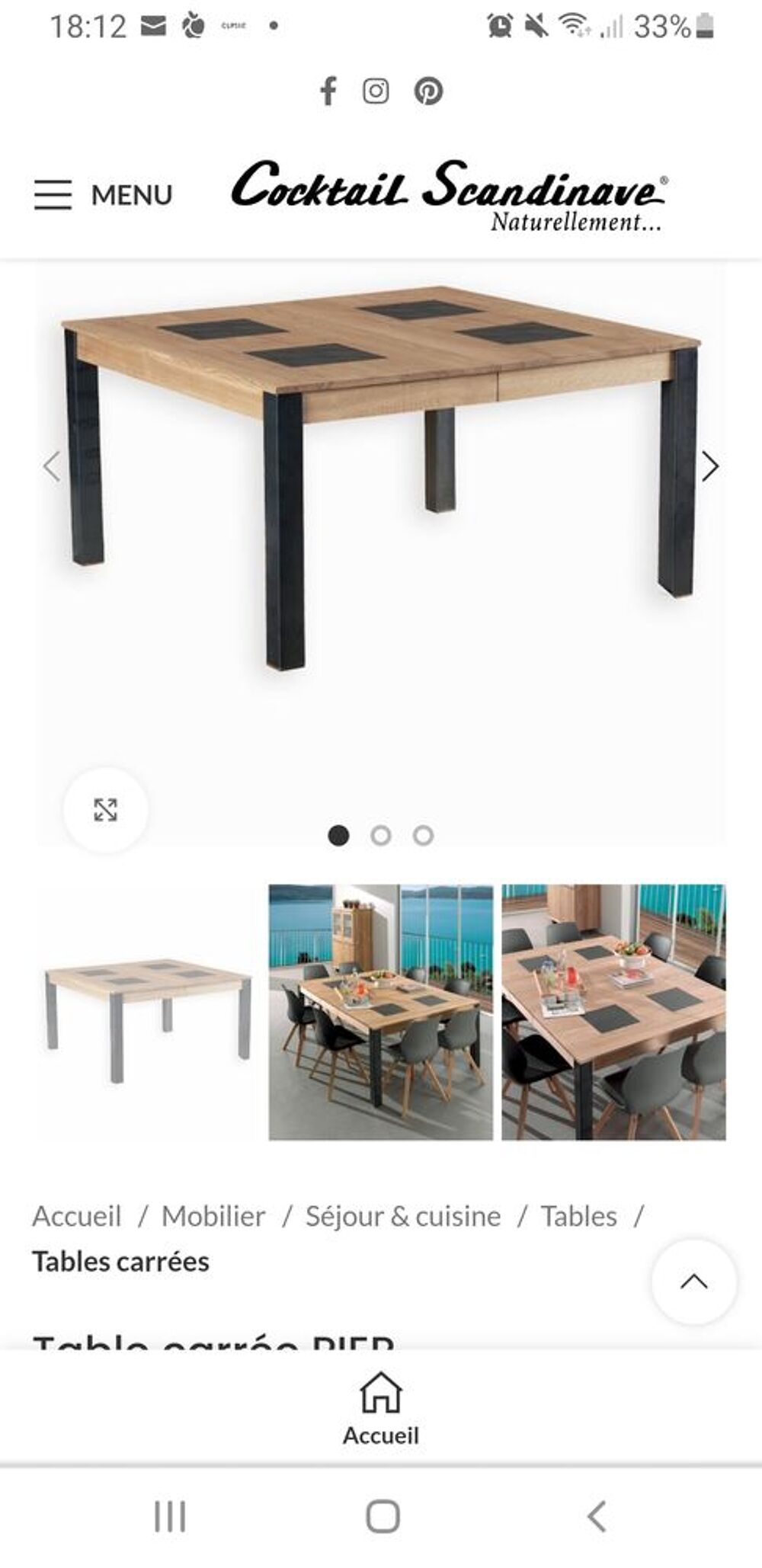 Table et ses chaises Cocktail Scandinave Meubles