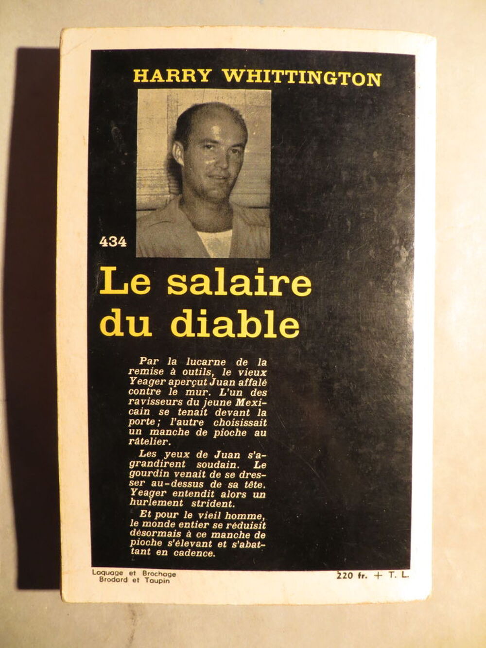 S&eacute;rie noire n&deg;434 Le salaire du diable Harry Whittington Livres et BD