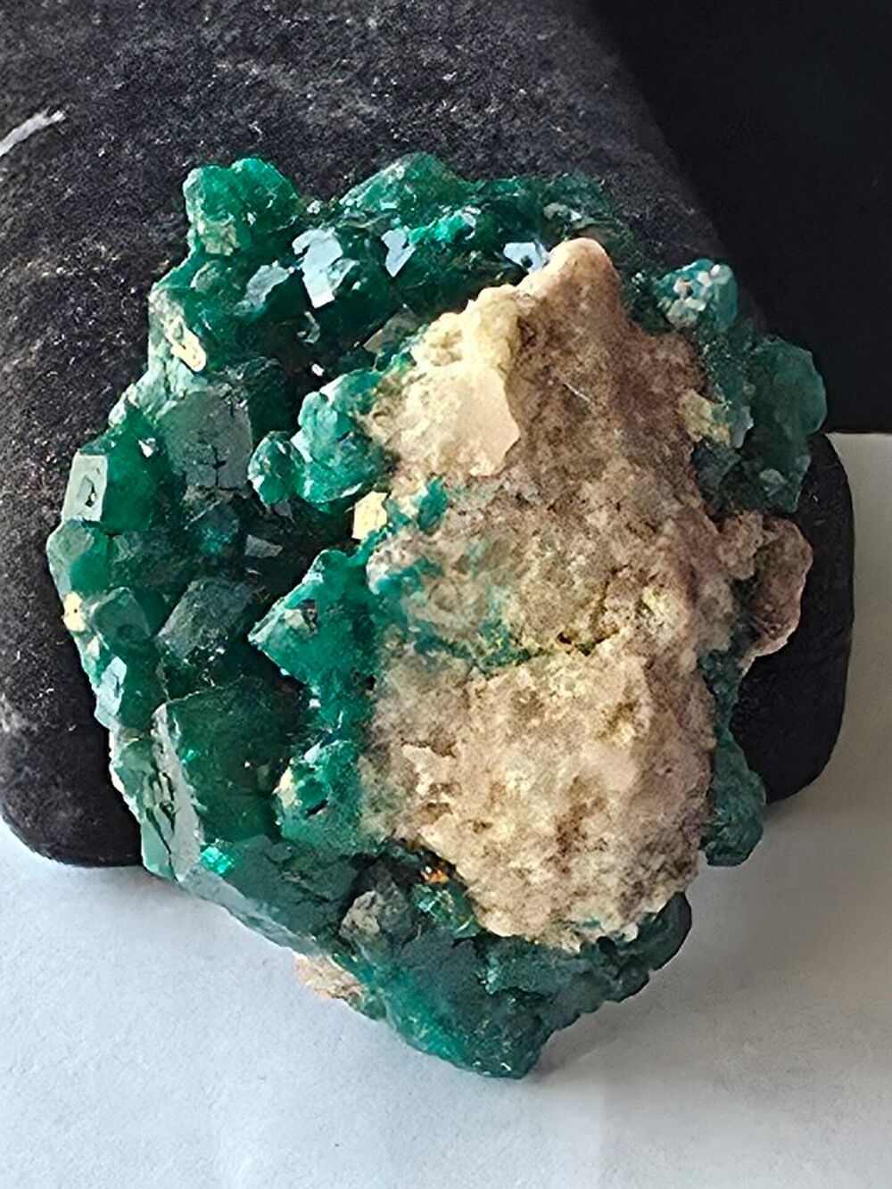 Min&eacute;ral Dioptase Cristaux Emeraude-Collection Congo 