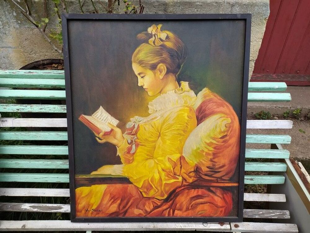 Tableau La Liseuse d'Apr&egrave;s Fragonard Décoration