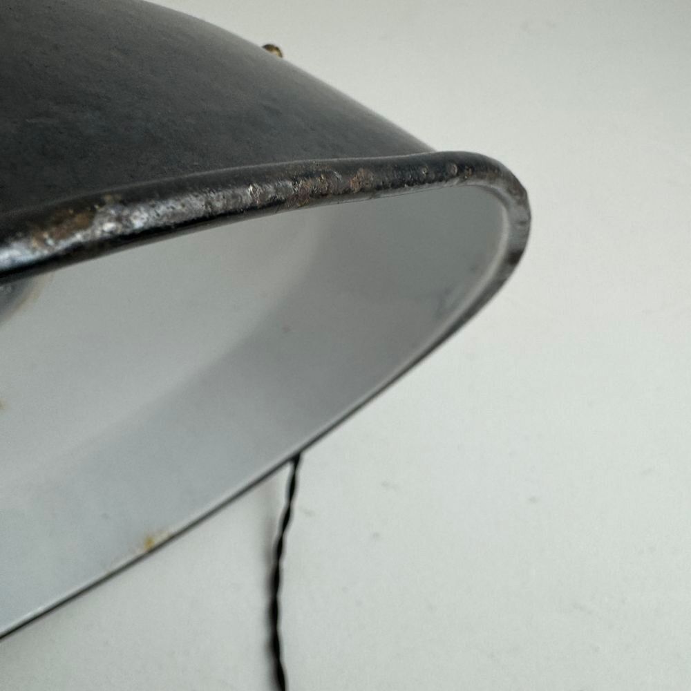PAIRE D'ANCIENNES SUSPENSIONS EMAILL&Eacute;ES " MAZDA " 35 CM INDU Décoration