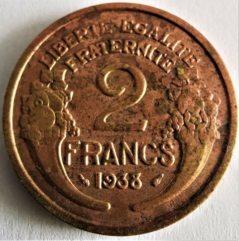 PIECE DE 2 FRANCS 1938 FAUTEE 20 Challans (85)