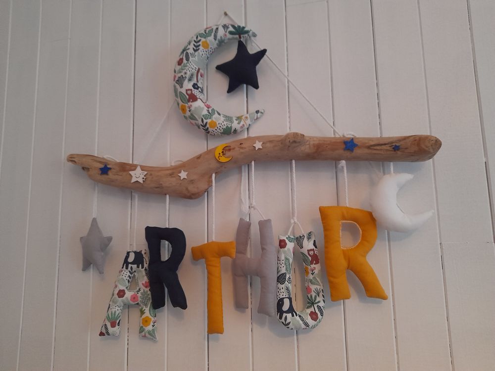 d&eacute;coration chambre enfant pr&eacute;nom bois flott&eacute; Mobilier enfants