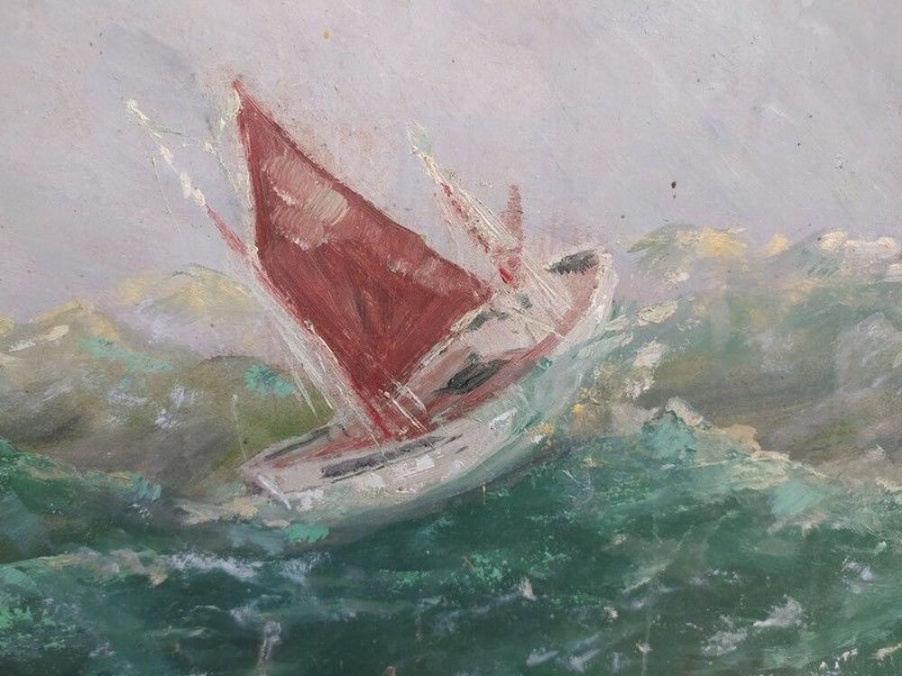 Tableau Bateau Voilier dans la Tourmente 
