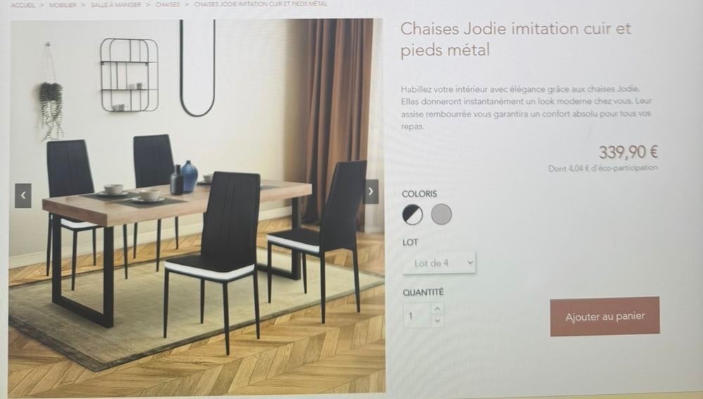 Lot 6 chaises Meubles