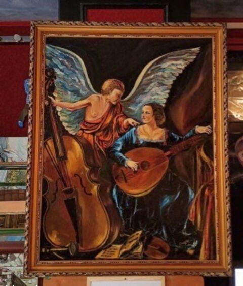Tableau ?uvre d'art sainte Cecile 300 Draguignan (83)