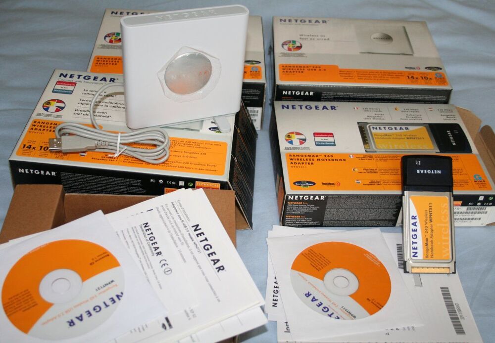 Modem NETGEAR + 4 adaptateurs WIFI (RangeMax 240 Mbit/s) Matériel informatique