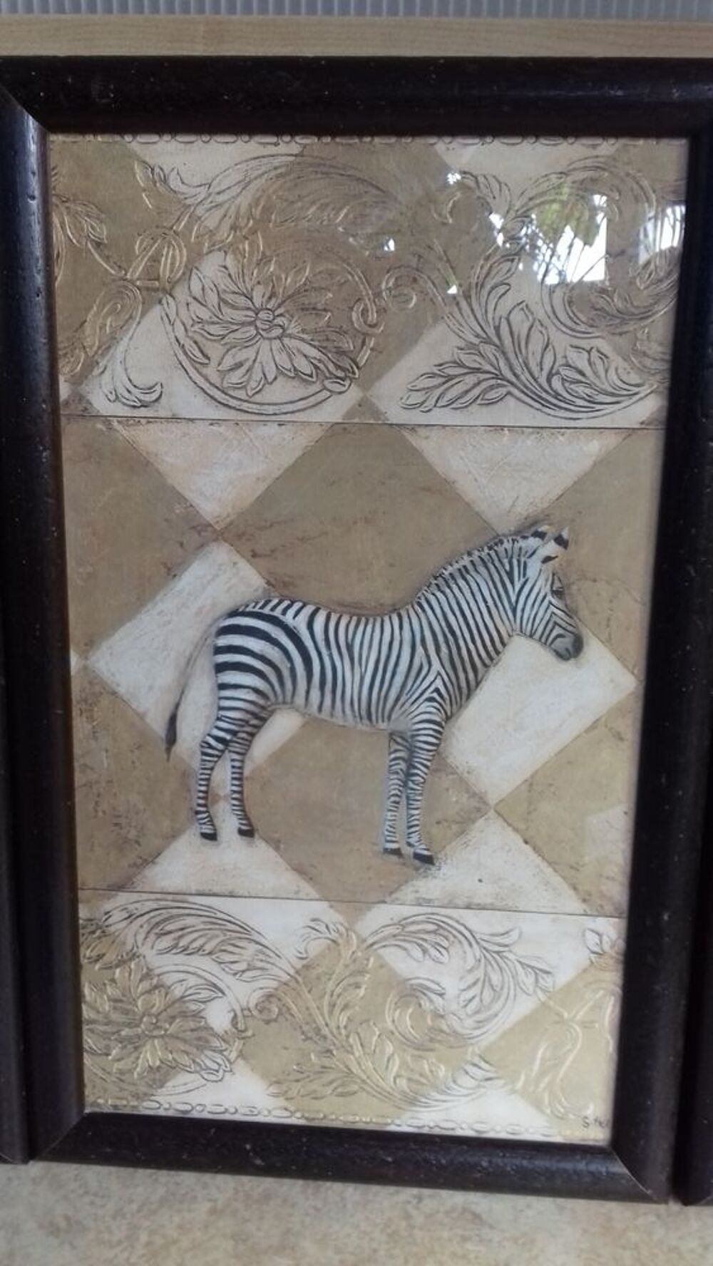 Lot de 4 tableaux animaux de la savane Décoration