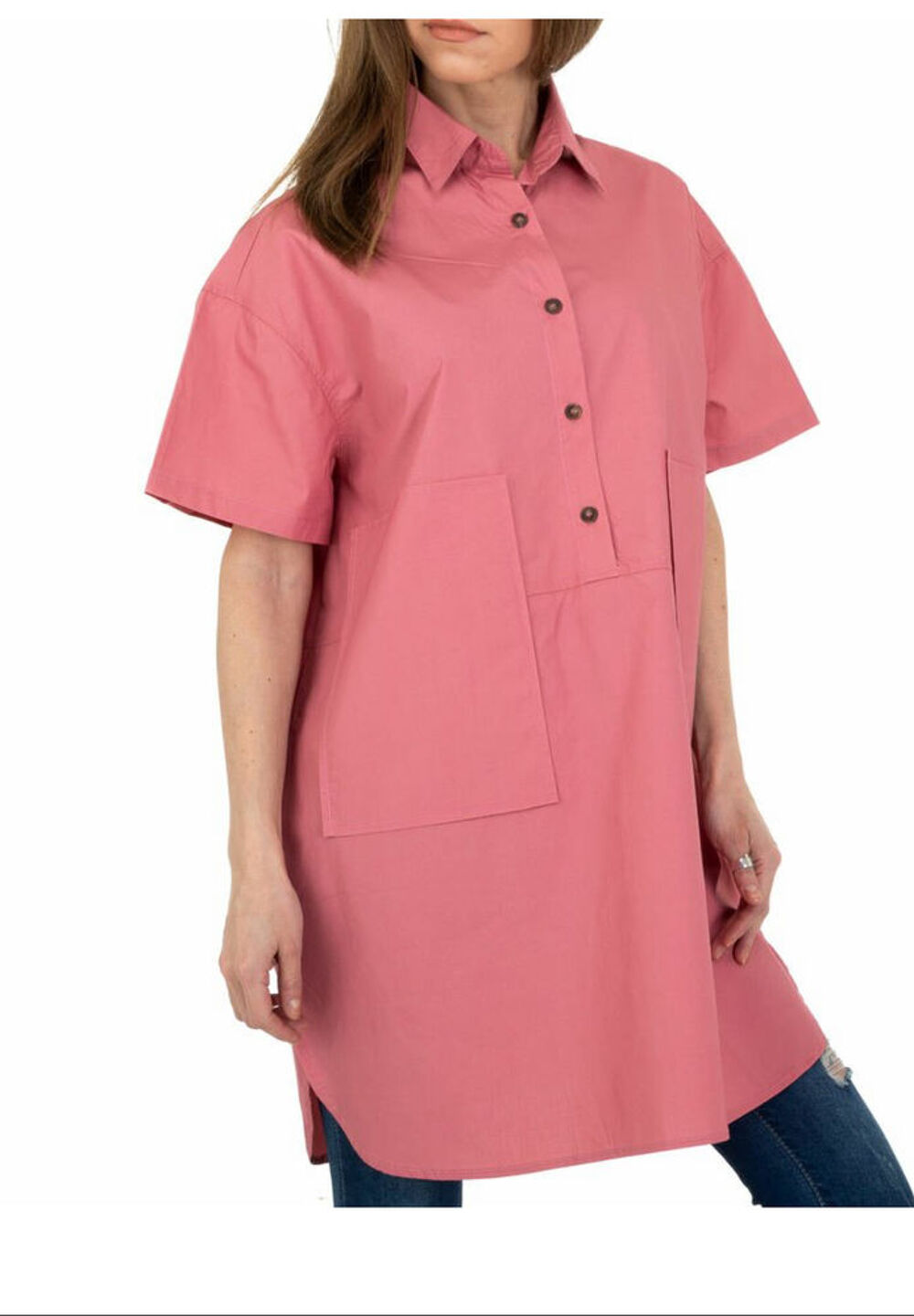 Robe chemise rose oversize S/M (taille unique) Vêtements
