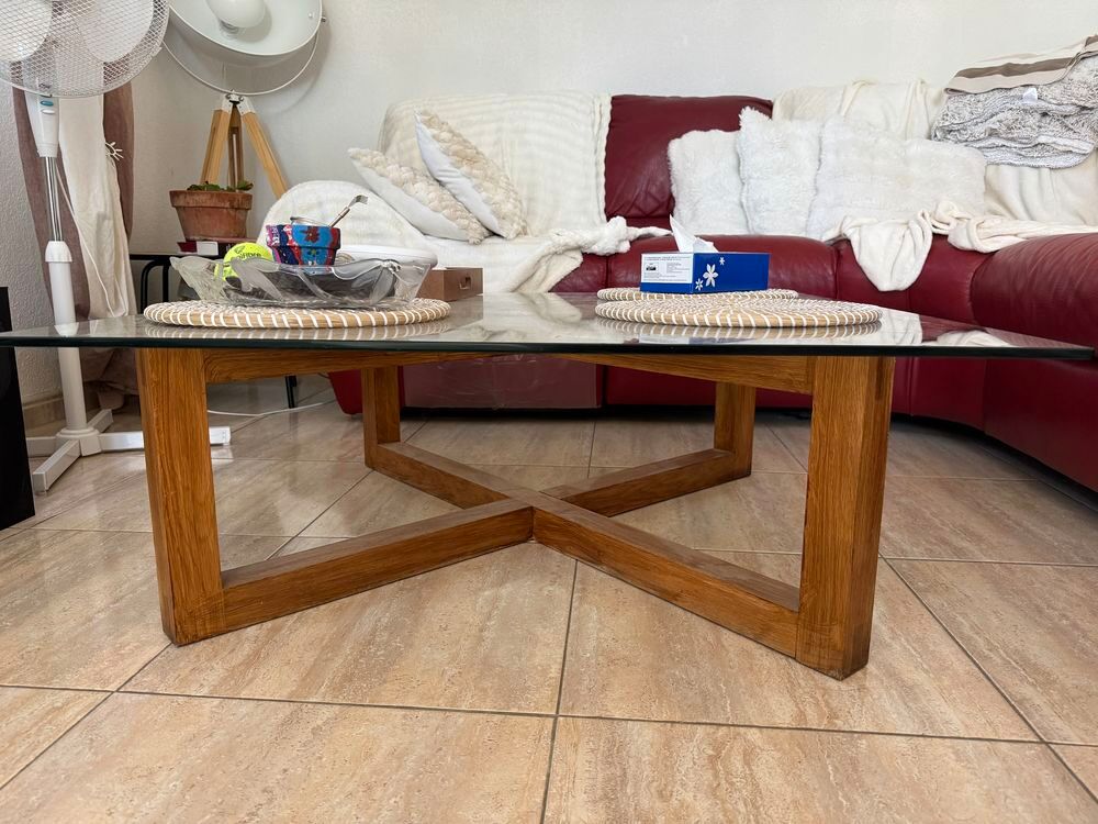 table basse en tech massif Meubles
