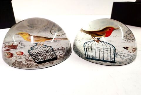 1 ou 2 presse-papiers en verre - Oiseau sur cage 20 Montigny-aux-Amognes (58)