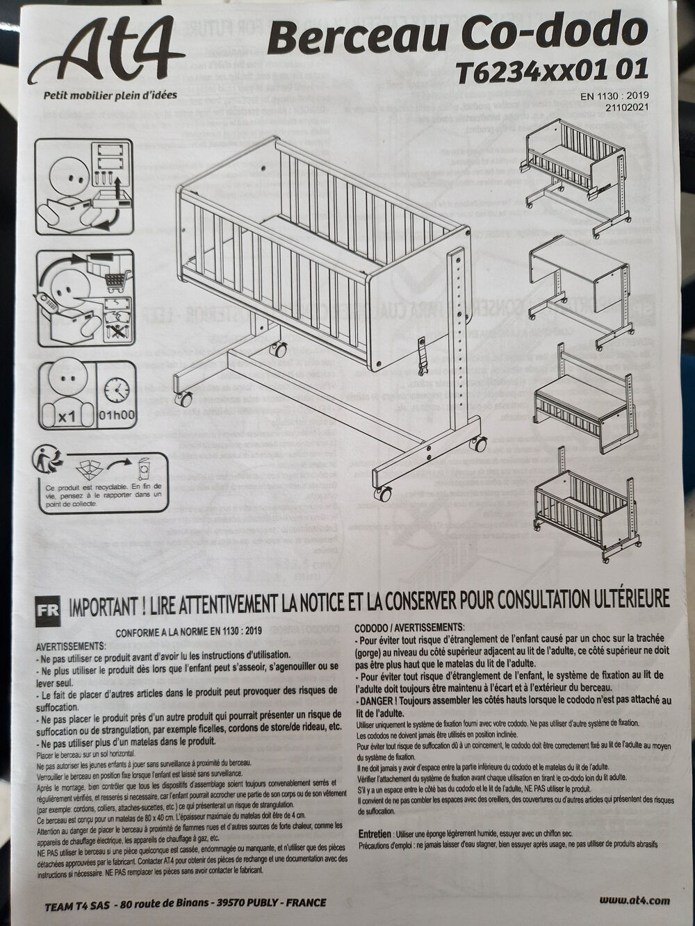 Berceau lit b&eacute;b&eacute; &eacute;volutif co-dodo B&eacute;ziers Mobilier enfants