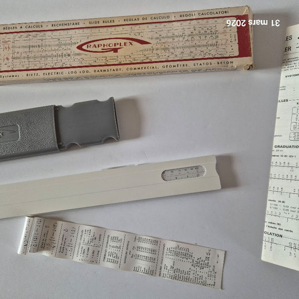 Avant la calculatrice , la r&egrave;gle &agrave; calculs graphoplex, sa Bricolage