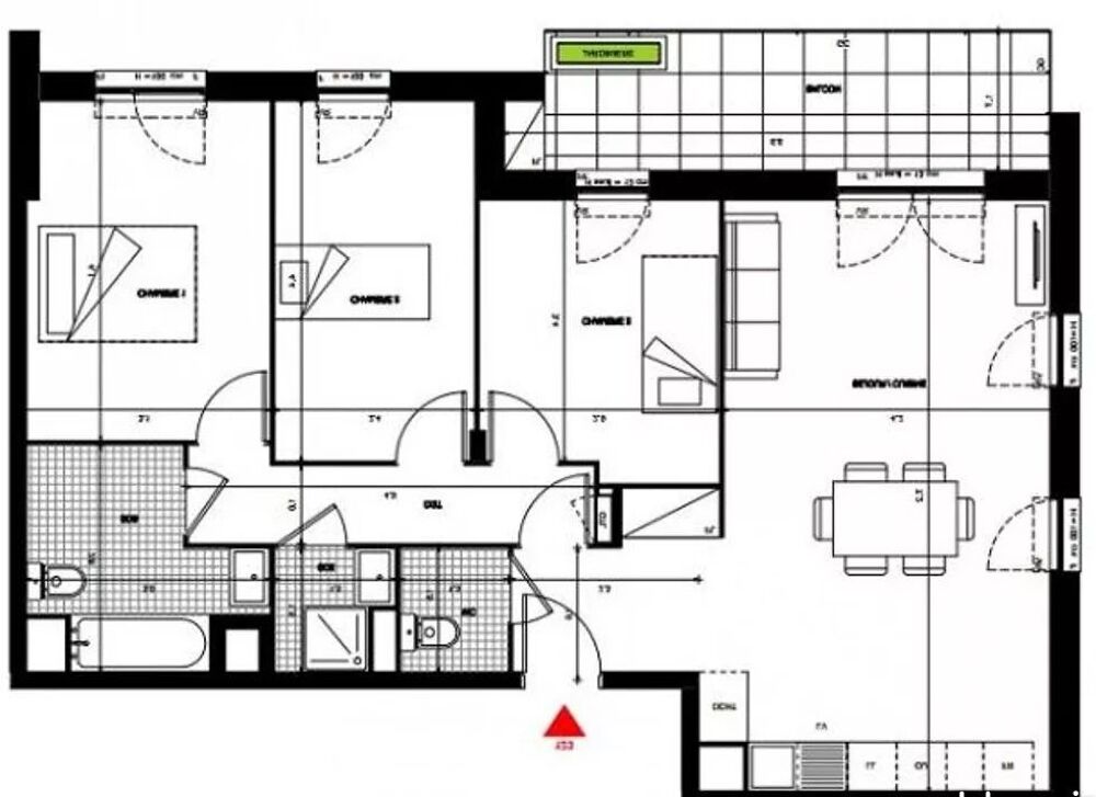 Appartement a louer paris-17e-arrondissement - 4 pièce(s) - 108 m2 - Surfyn