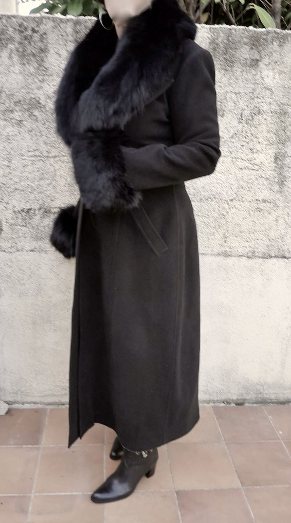 Manteau long noir &eacute;l&eacute;gant Vêtements