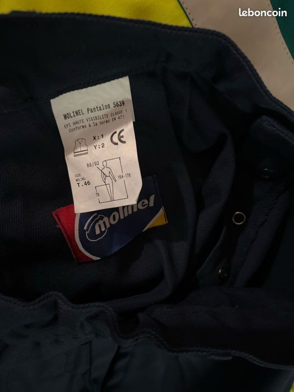 Pantalon et veste professionnels Molinel neufs taille XL Vêtements