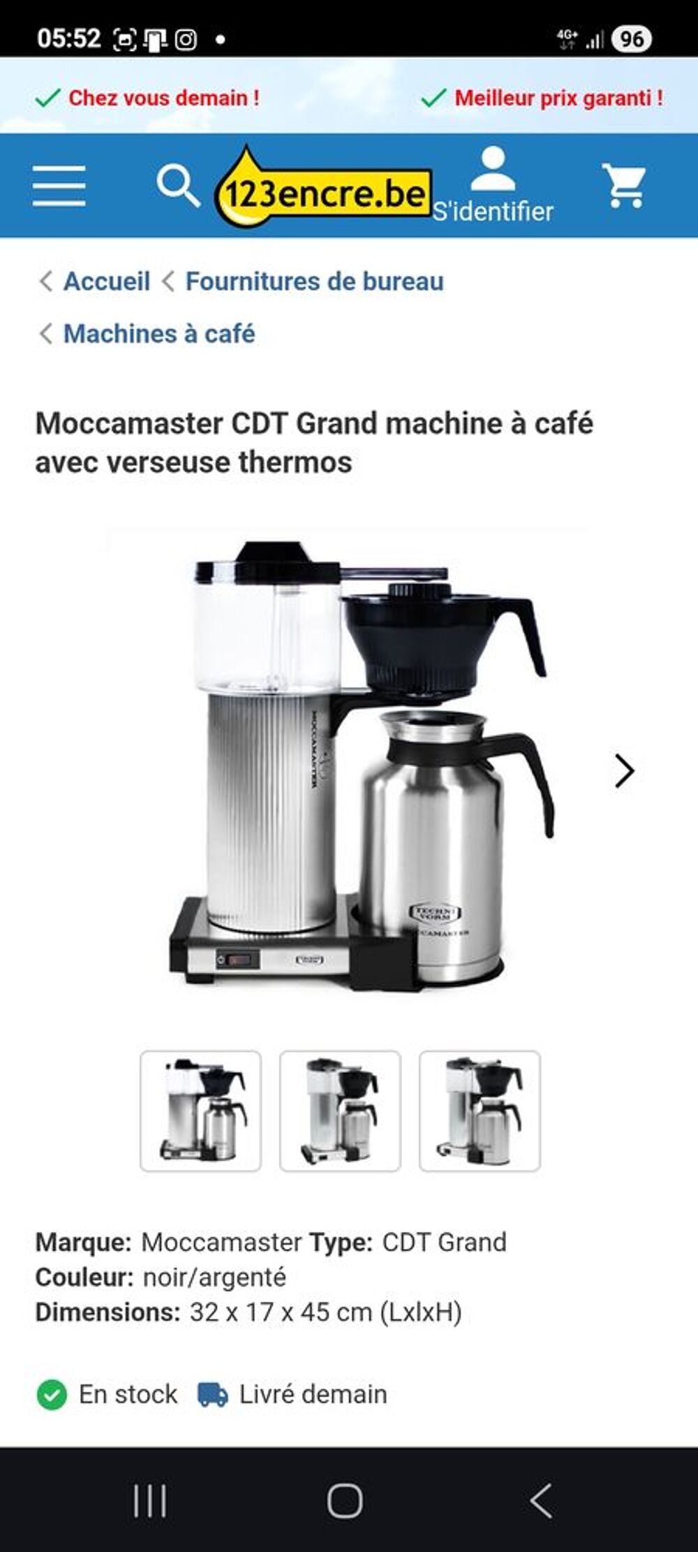Cafetiere moccamaster Electroménager