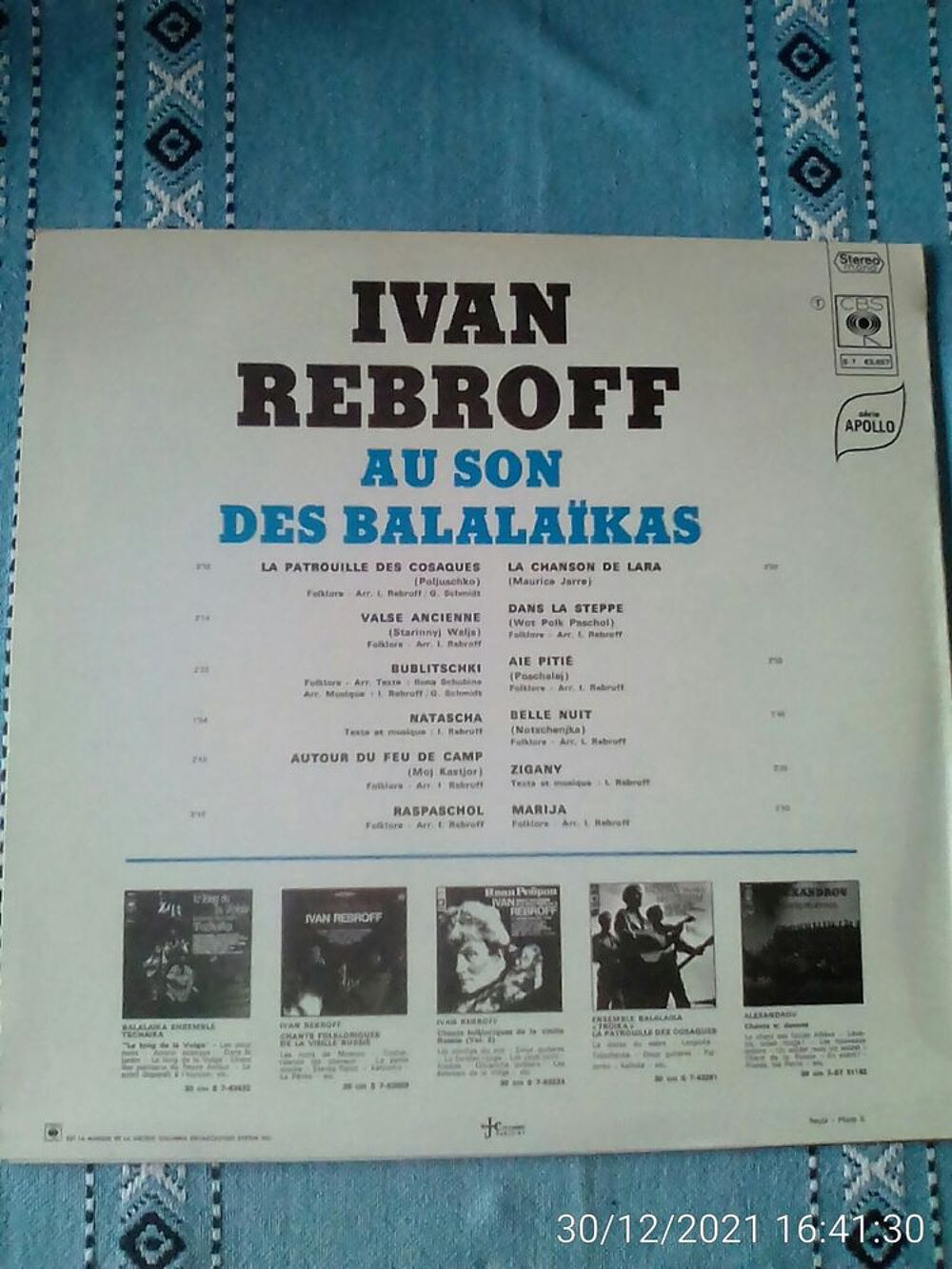 Vinyle 33T BALALAIKAS-IVAN REBROFF CD et vinyles