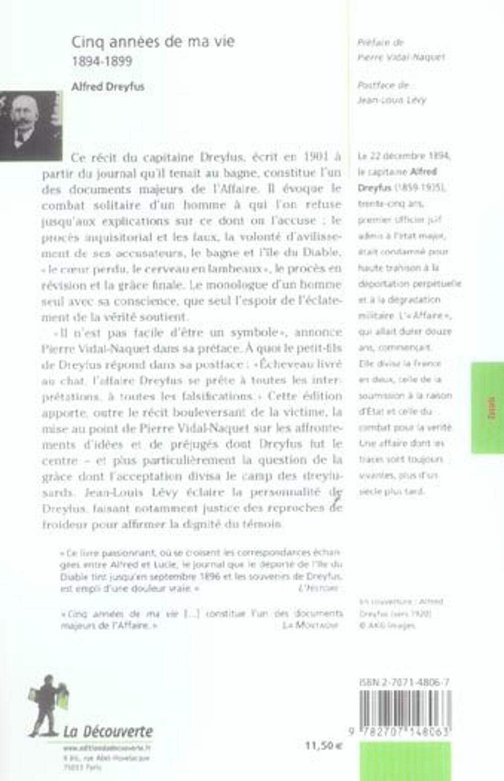 Cinq annees de ma vie (1894-1899) ne Livres et BD