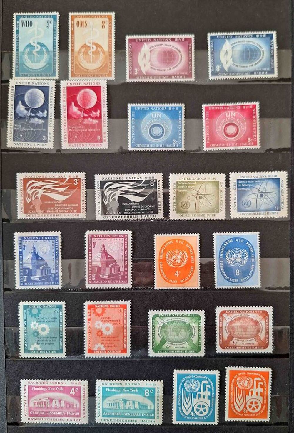 S&eacute;rie de timbres de collection des Nations Unies
