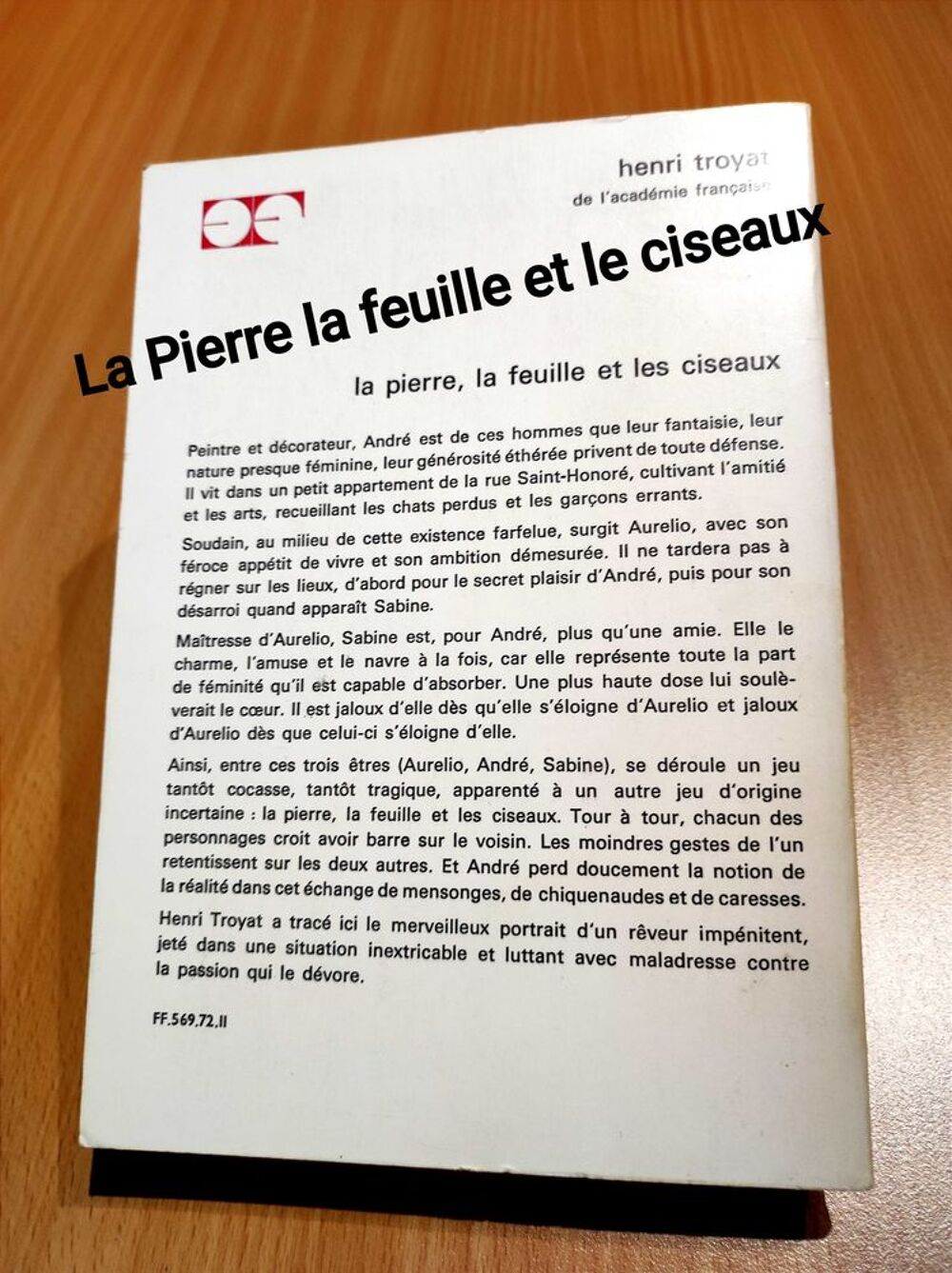 Roman Henri Troyat €" La Pierre, la Feuille et les Ciseaux Livres et BD