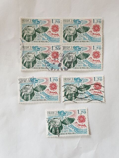 Timbre France 1979 Europa - Boule de Moulins-lot 1 euro 1 Marseille 9 (13)