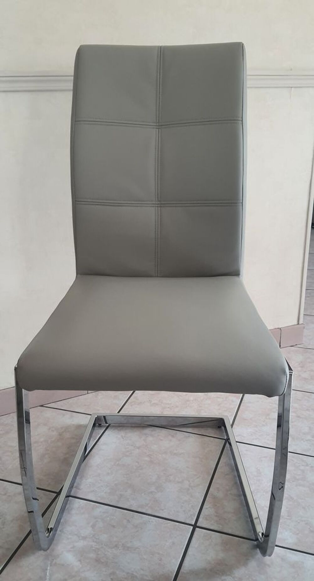 6 Chaises design luge pi&egrave;tement chrom&eacute; Meubles