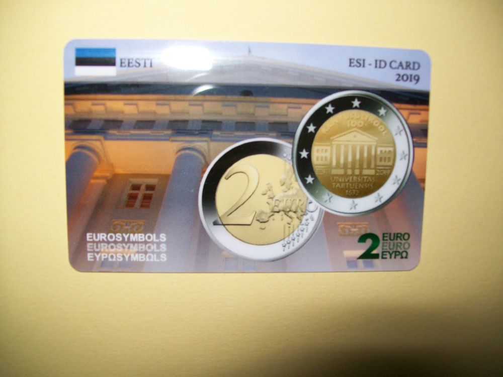 Carte comm&eacute;morative 2 Euro ESI ID CARD Estonie 2019 - Tartu 
