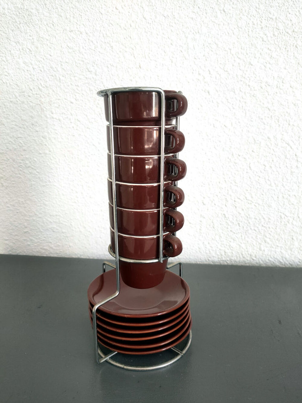 Ensemble Tasses &agrave; Caf&eacute; Empilables avec support et sous tasse Cuisine