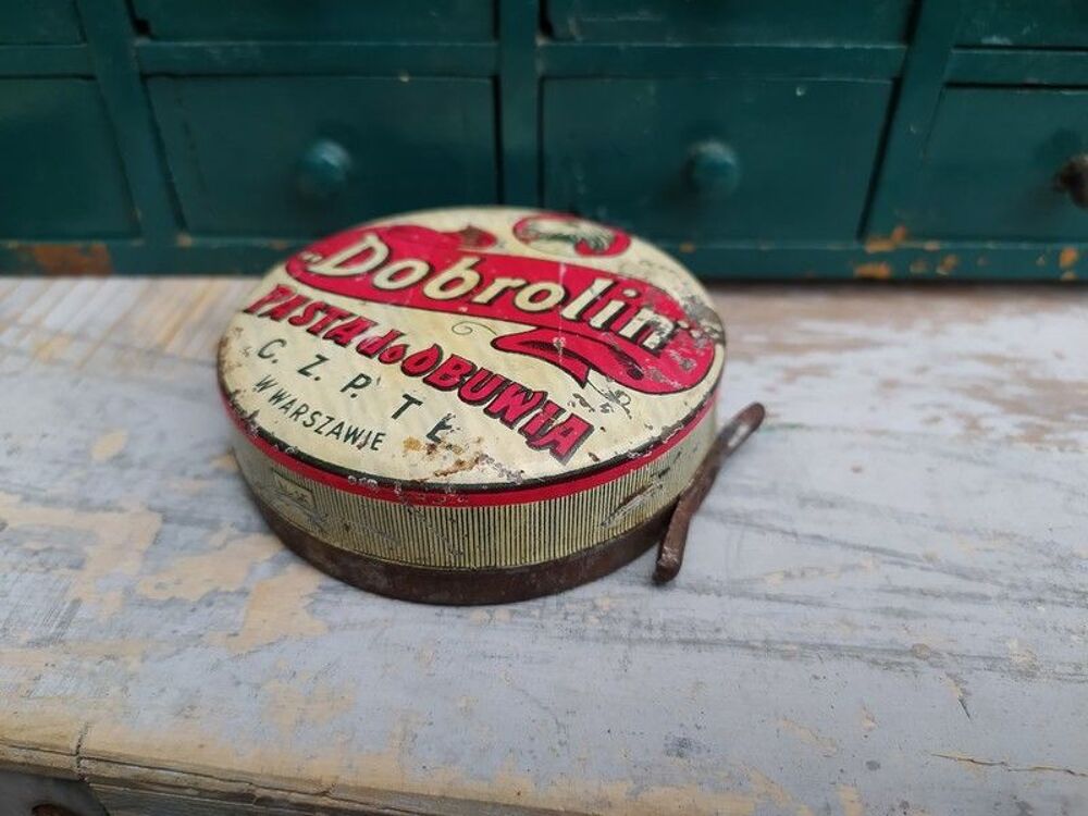 Ancienne Boite Publicitaire Cirage Dobrolin Pologne 