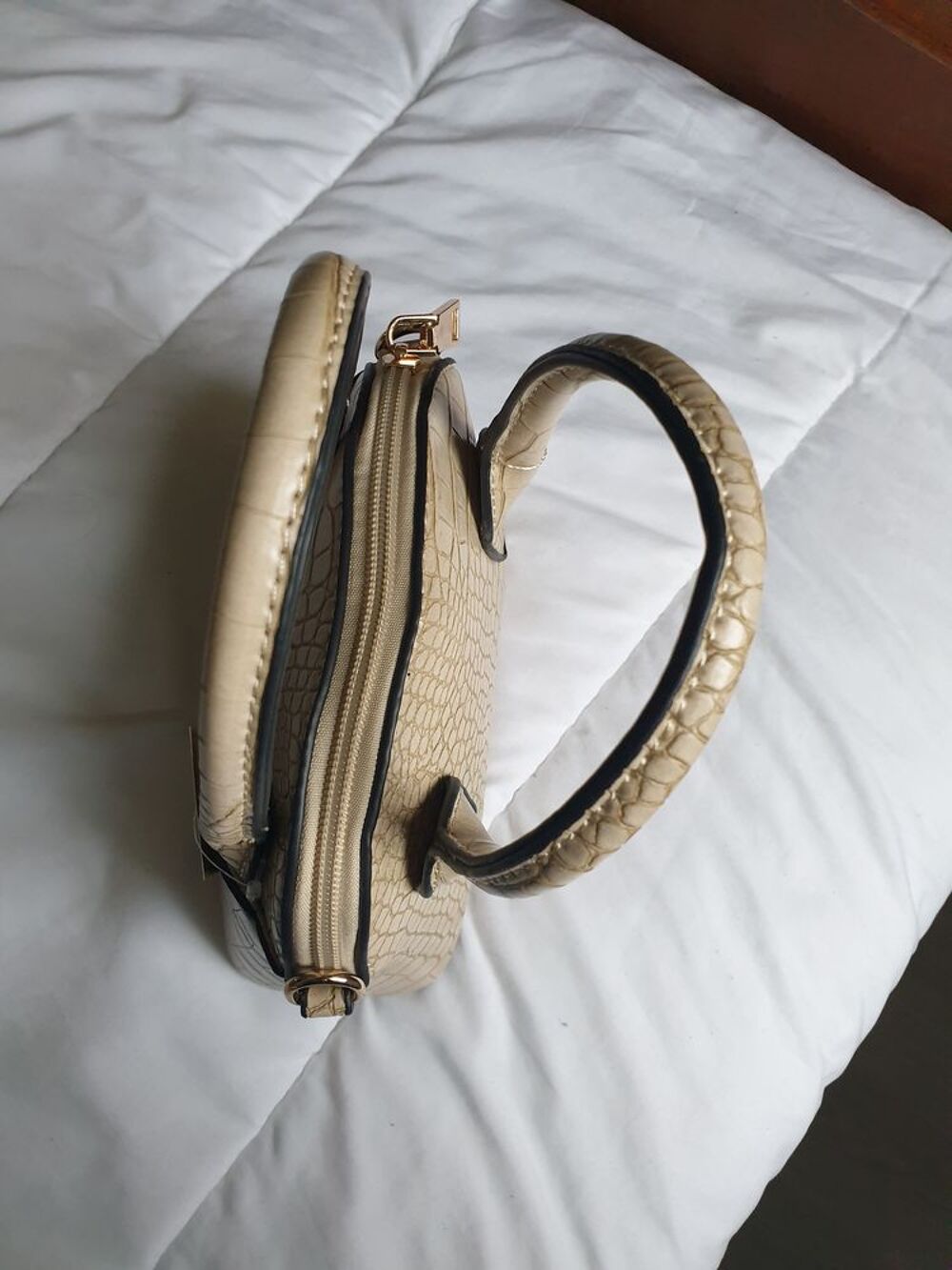 Petit sac &agrave; main beige Maroquinerie