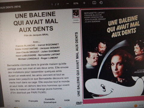 Rare film :   Une baleine qui avait mal aux dents   40 Saint-M�dard-en-Jalles (33)