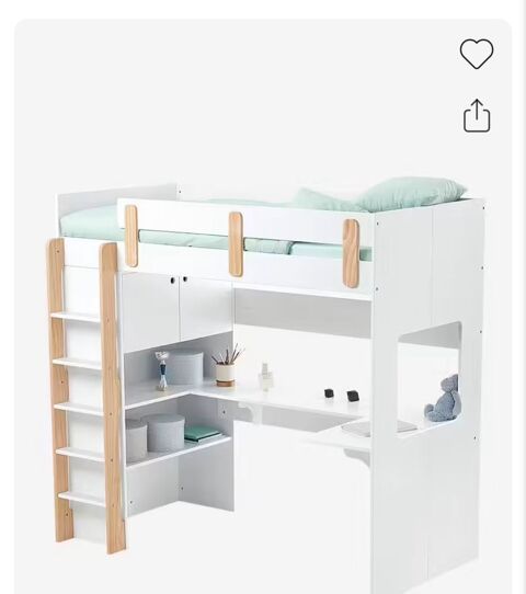 Lit mezzanine avec bureau et rangement Vert Baudet 160 Cormeilles-en-Parisis (95)