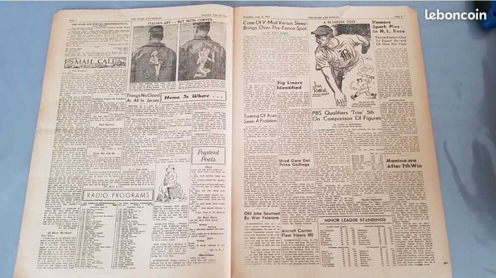journal us &quot;the stars and stripes&quot;. Du 22 juin 1944 cherbourg guerre ww2 militaria Livres et BD
