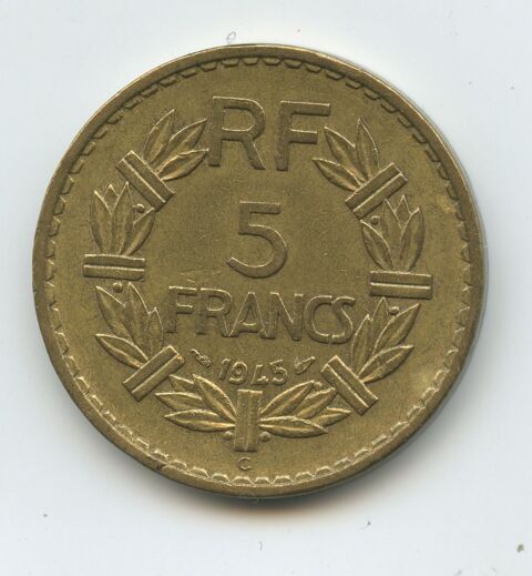 FRANCE- 5 FRANCS LAVRILLIER 1945- TB/TTB 15 Nmes (30)